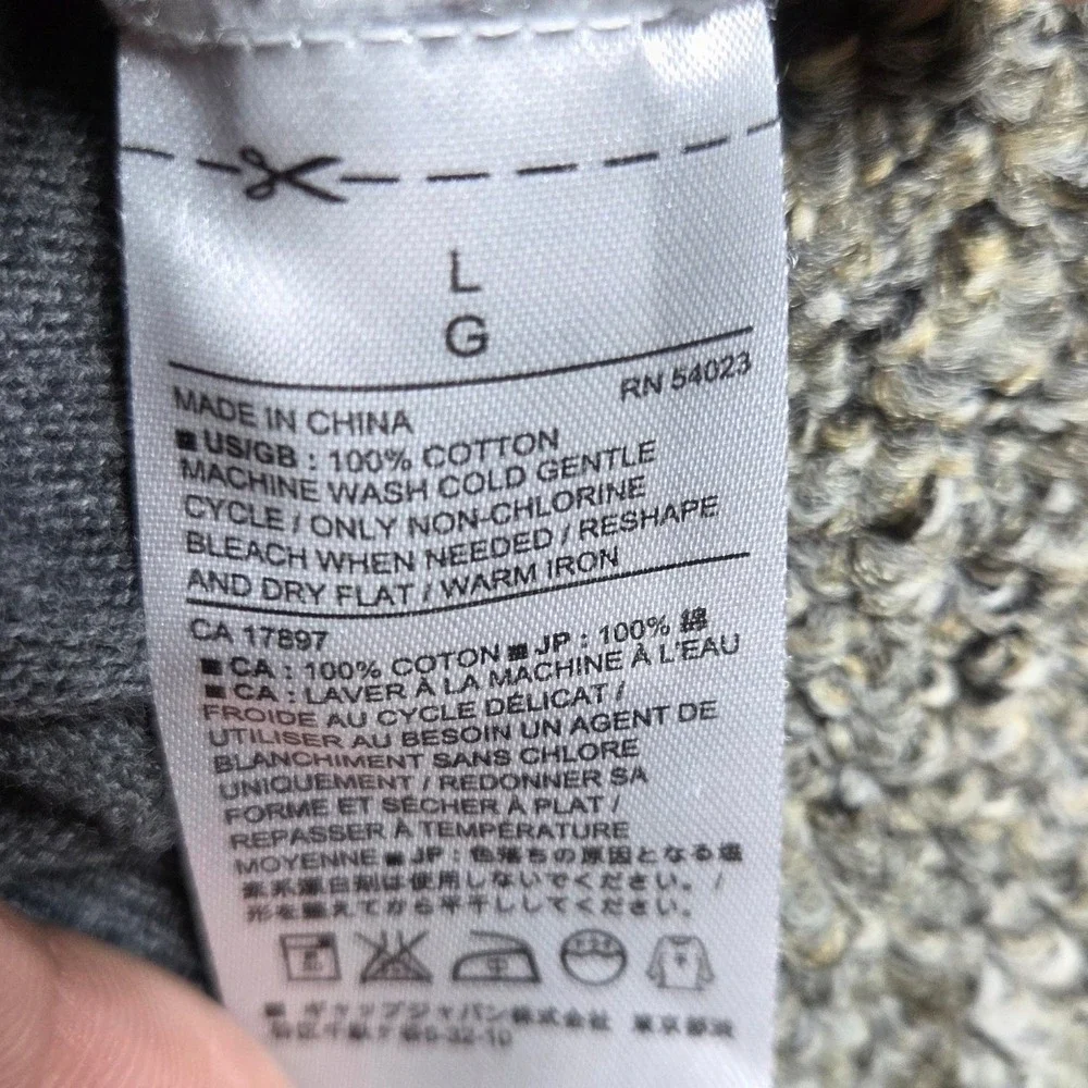 Banana Republic Sweater Men Large Gray Houndstooth V-Neck‎ Cotton Raglan 54023